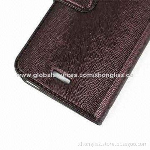 High quality linen pattern PU leather mobile phone case for iPhone, stand function design